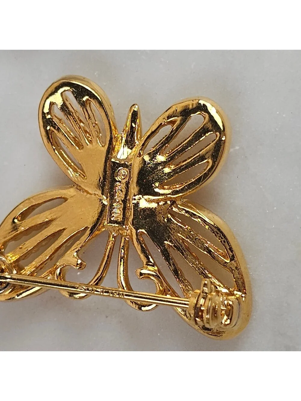 Vintage Napier Brooch Lot Silver Tone Bow Gold Butterfly Figural Pins